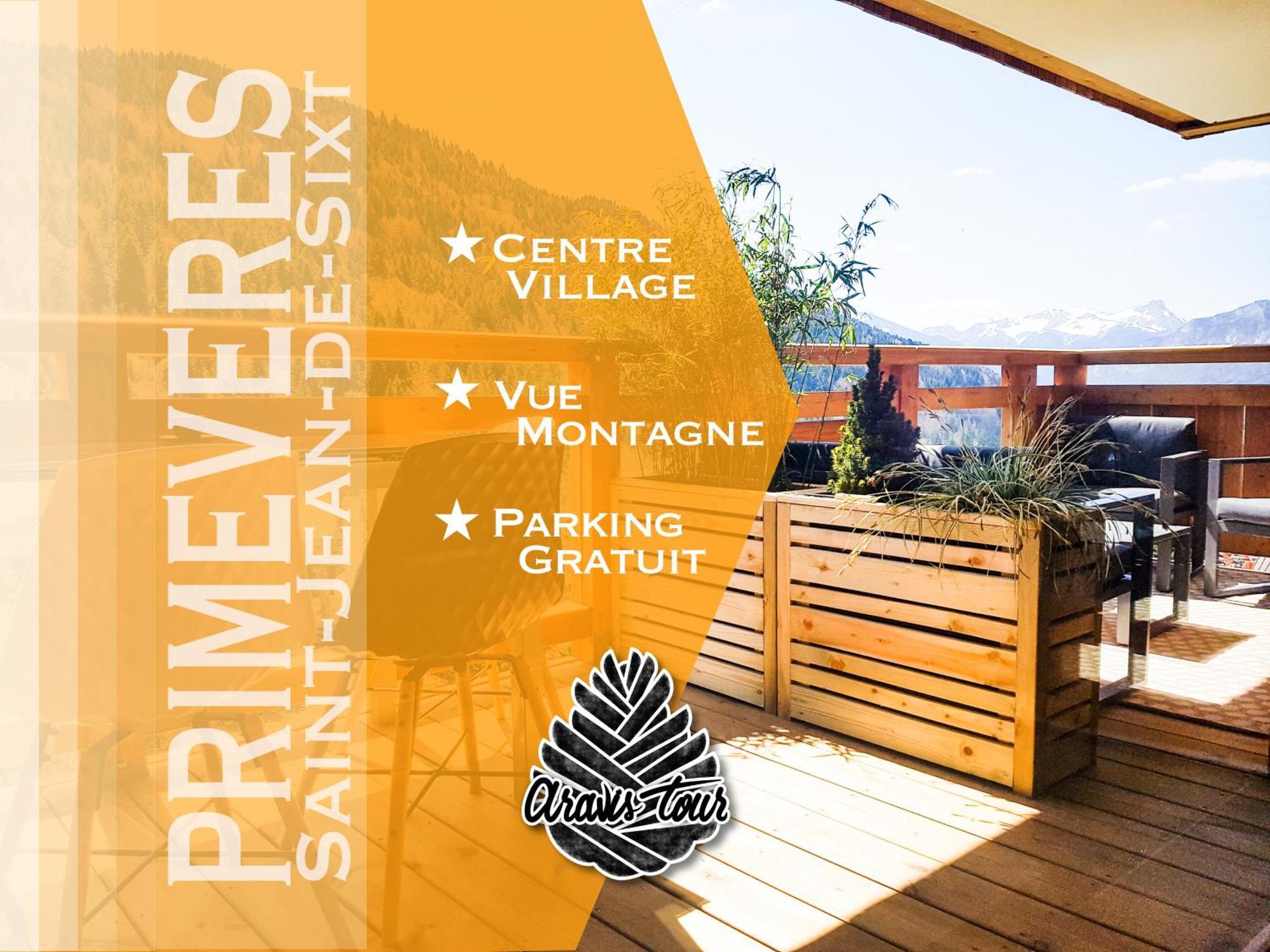 Appt Primeveres - Centre Village, Vue Montagne - Aravistour Сен-Жан-де-Сікст Екстер'єр фото